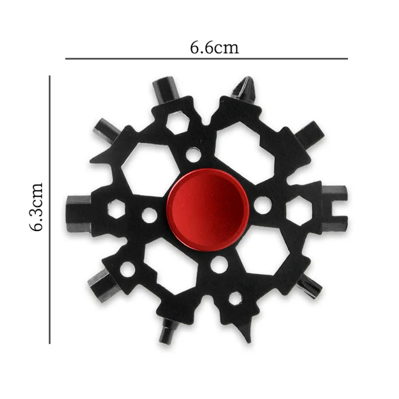 Portable Snow Spinner Spanner 23-in-1 Stainless Stee Snowflakes Multi-tool Bottle Opener Outdoor EDC Survival Bike Repair Tools