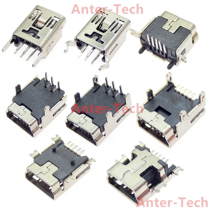 

10PCS Mini USB SMD 5 Pin Female Mini B Socket Connector Plug Straight DIP Jack Connector Plug-in