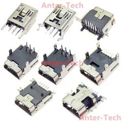 10PCS Mini USB SMD 5 Pin Female Mini B Socket Connector Plug Straight DIP Jack Connector Plug-in