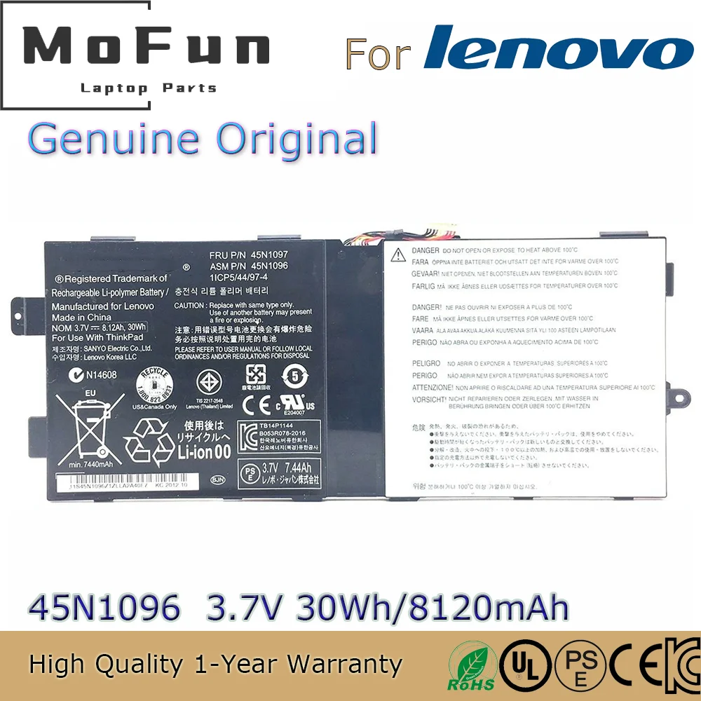 

Brand New Original 45N1096 3.7V 30Wh Laptop Battery for Lenovo Tablet 2 1ICP5/44/97-4 45N1097 45N1099 8640mAh