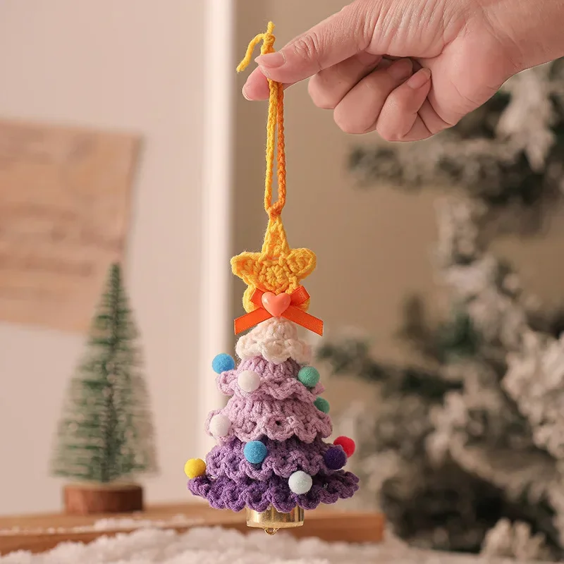 1pcs Stuffed Plants Christams Tress Handmade Crochet Keychains Small Pendant Christams Tree Hangings Decoration