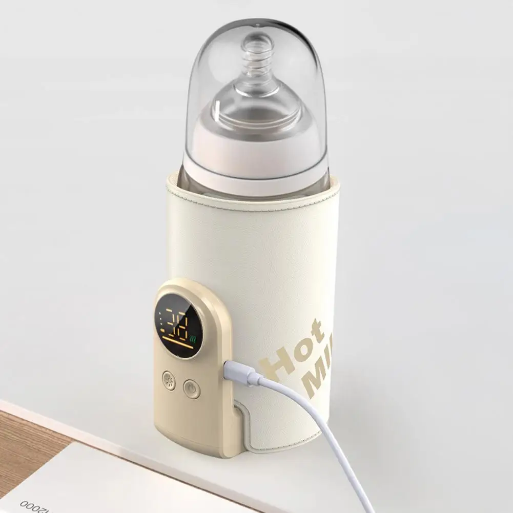 Portable Milk Warmer Baby Bottle Warmer Wireless Milk Heater No Water Needed Intelligent Temperature Control