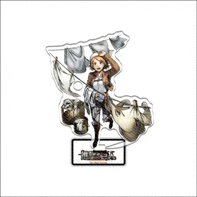 Game Eren Reiner Levi Armin Acrylic Stand Doll Anime Hanji Zoe Mikasa Figure Model Plate Cosplay Toy for Gift