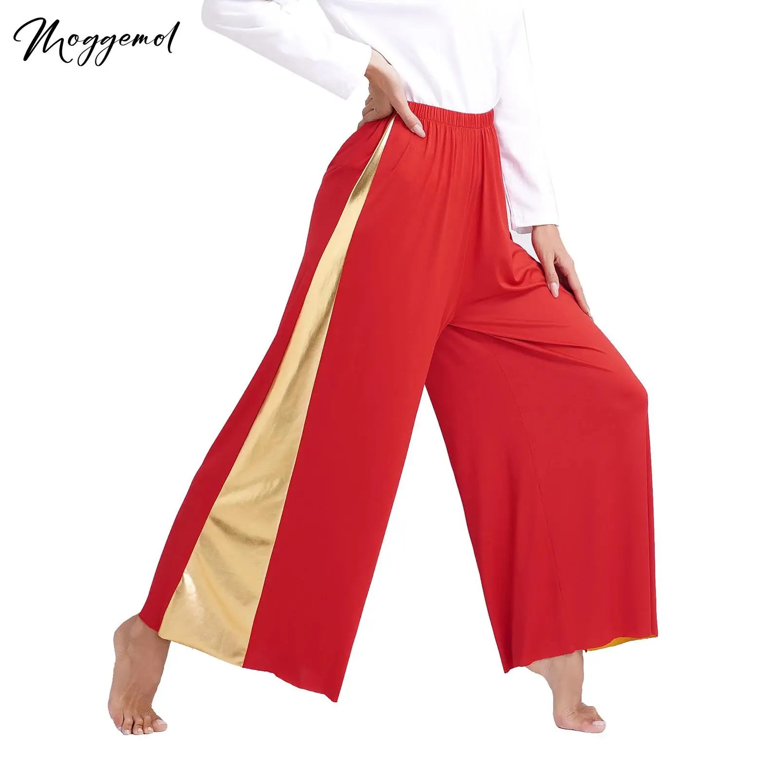 Womens Celebration of Spirit Palazzo Pants Liturgical Praise Dance Trousers Worship Outfits Modern Lyrical Costume Dancewear