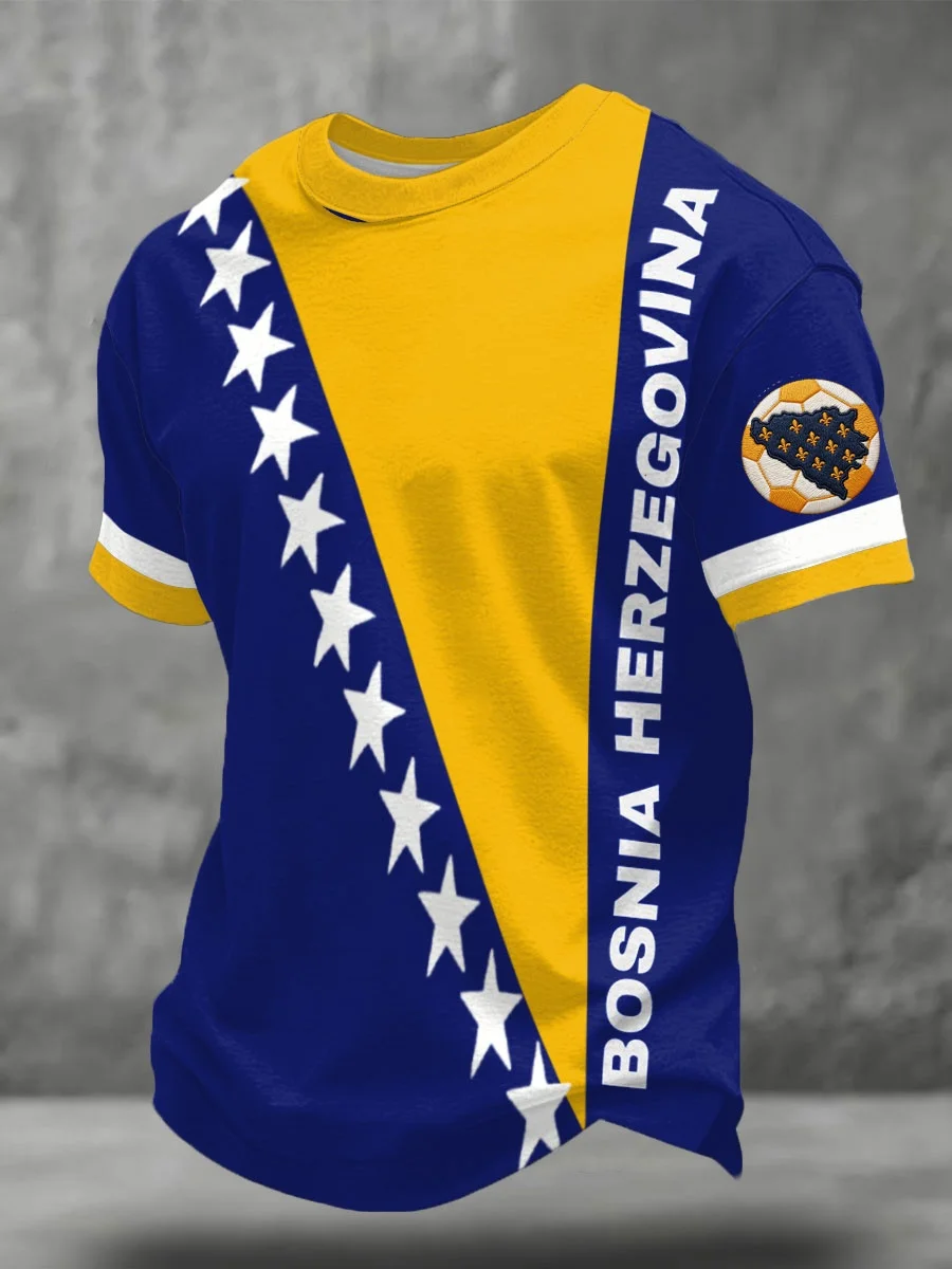 Nouveaux maillots de football tendance 2026 de la Bosnie-Herzégovine, T-shirts sportifs décontractés à séchage rapide pour hommes, idéaux pour les fans
