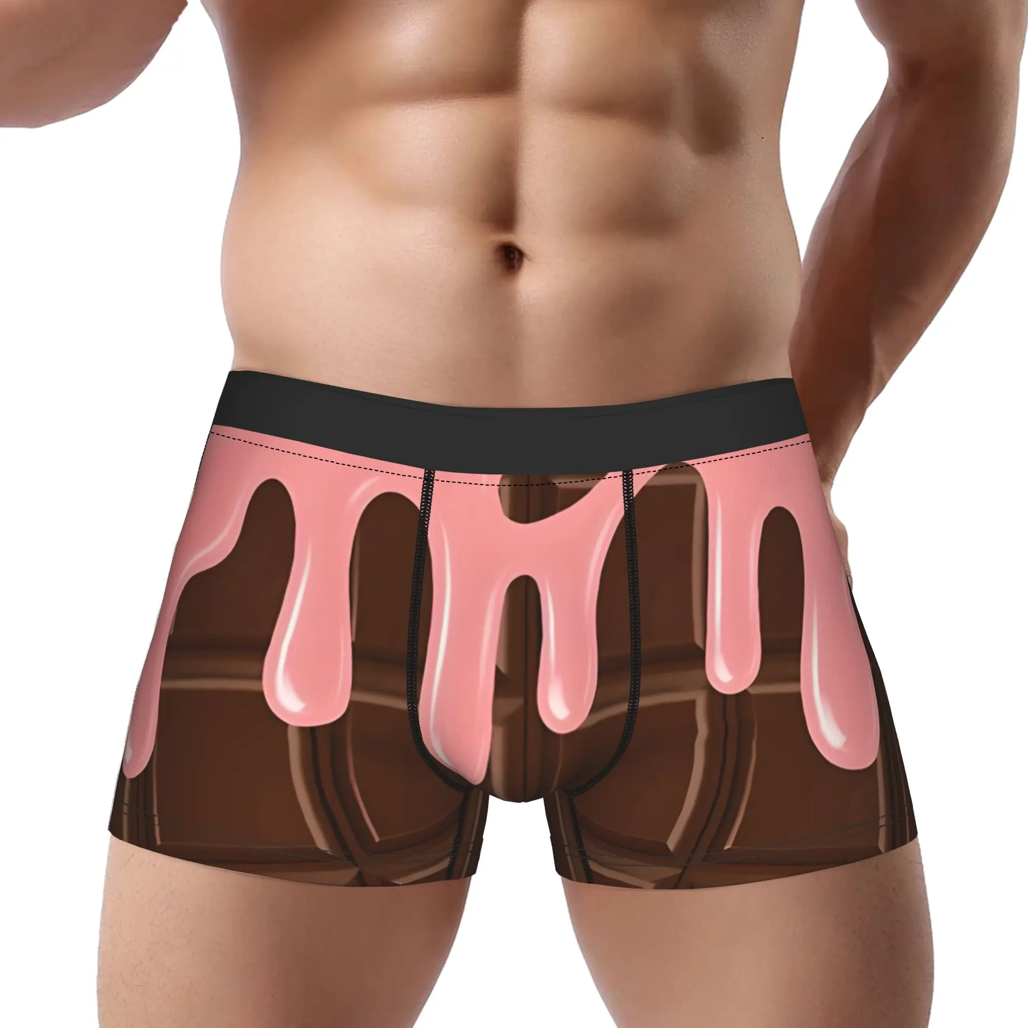 

Chocolate With Raspberry Sauce Underpants Homme Panties Male Underwear Chocolate Comfortable Shorts Boxer Briefs