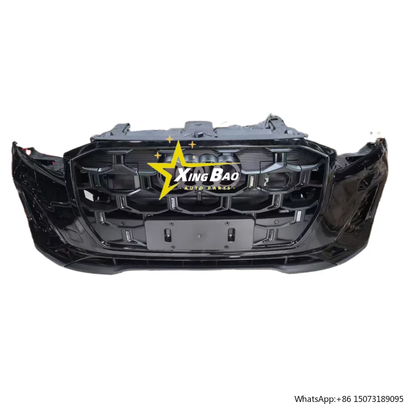 

Для Audi Q7 RSQ7 2024: Передний бампер в сборе с решеткой радиатора, передний обвес с радиаторами, электронным вентилятором и светодиодными фарами