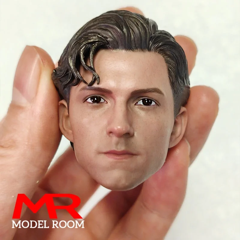 Масштаб 1/6, голова Тома Голландии, скульптура, мужская голова из ПВХ, резьба, подходит для 12-дюймовой фигурки мужского солдата, куклы для тела