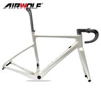 2024 Gravel Frame Carbon 700*40C Cyclocross Frameset Disc Brake Full Hidden Cable Bicycle Frame Pearl White Chameleon Color A5