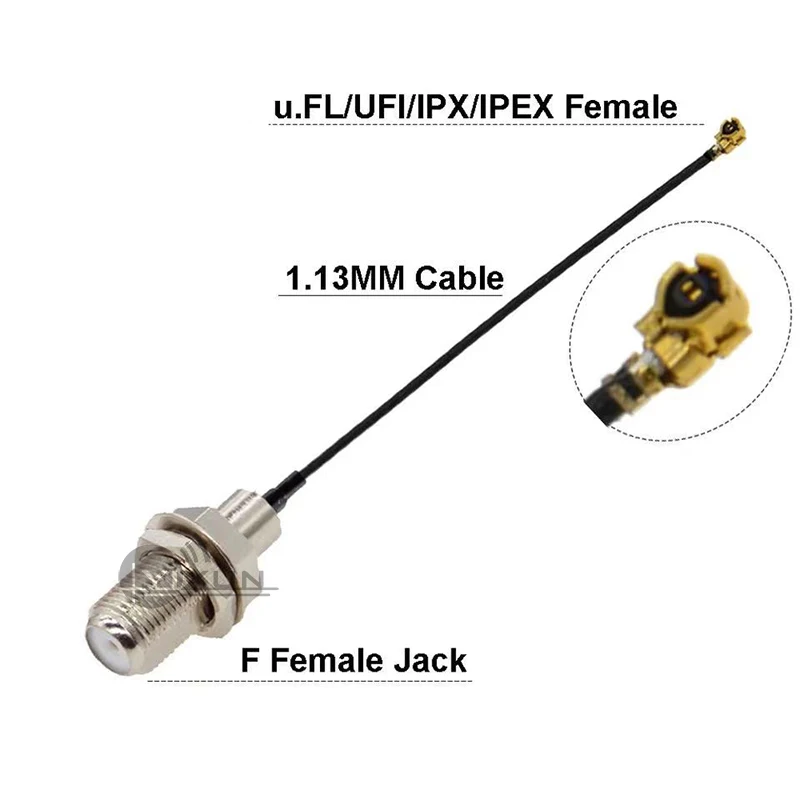 2 pces f fêmea para ufl/u. fl/ipx/IPEX-1 fêmea jack rf coaxial trança antena extensão cabo coaxial para 4g módulo lte EP06-E EG25-G