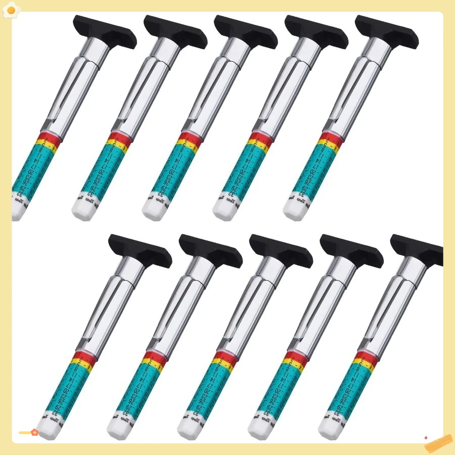 Strumento per misurare la profondità del battistrada del pneumatico da 10 pezzi, 3,35 x 1,06 x 0,43 pollici