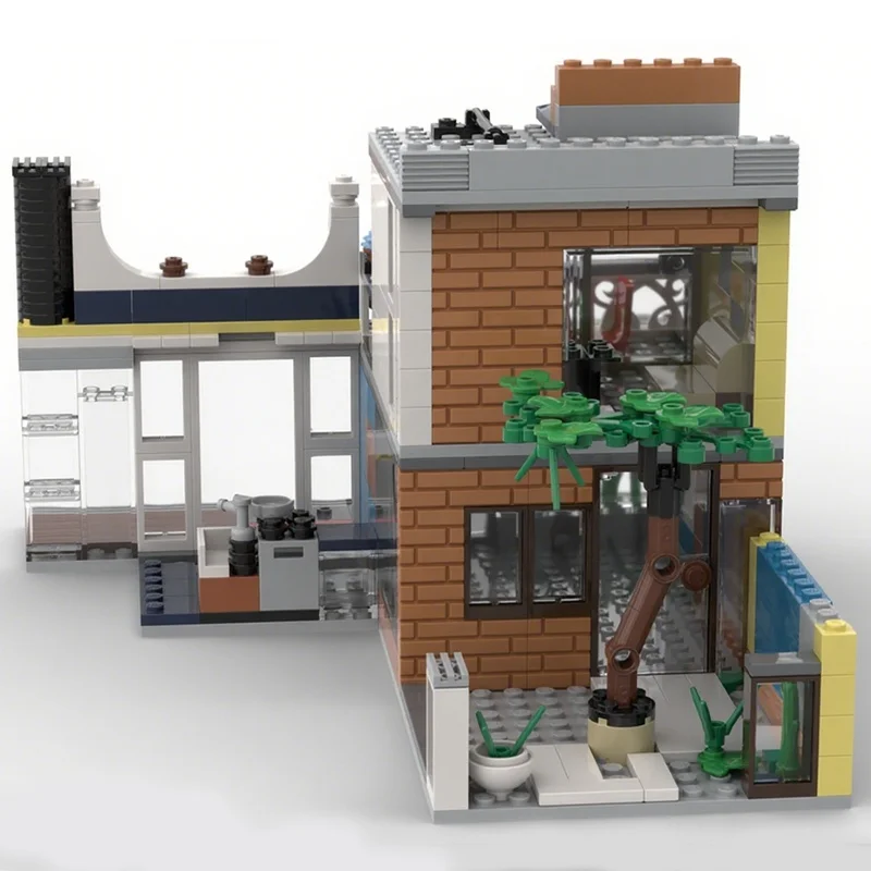 398 قطعة MOC Townhouse البديل الخالق 3 1ed نموذج اللبنات العمارة تجميع DIY بها بنفسك هدية الكريسماس ألعاب إبداعية للأطفال #2