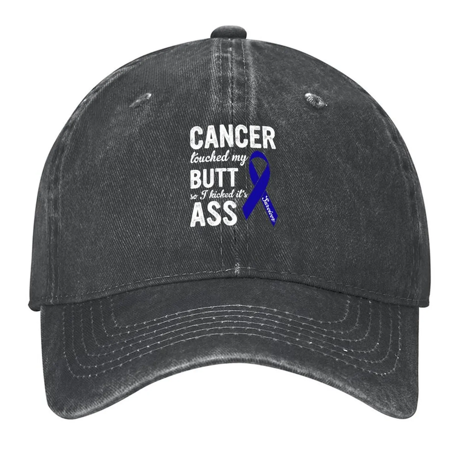 Cancer Touched My Butt So I Kicked Its Ass Baseball Cap Luxury Brand Designer Hat Cosplay Golf Hat Boy Women's