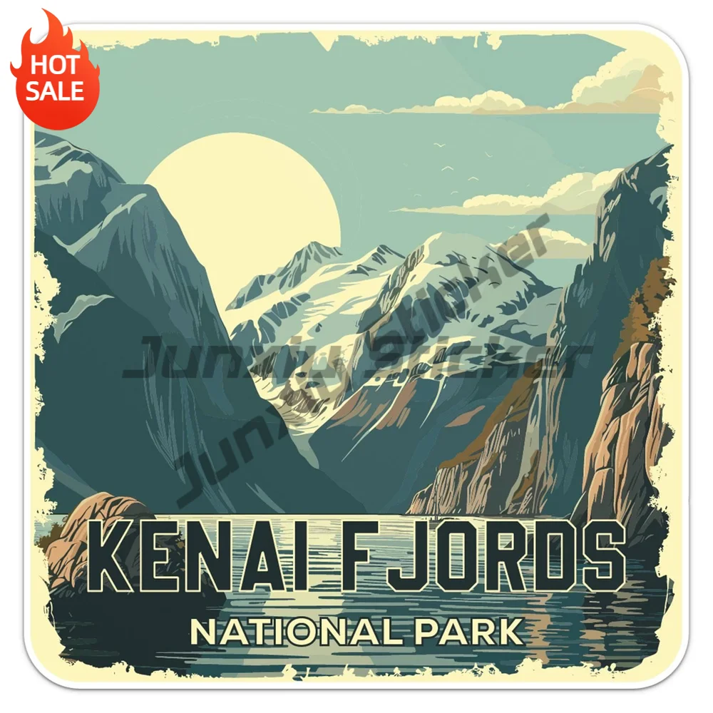 Vintage Kenai Fjords National Park Vinyl Car Sticker Decorative Decal for Car Bumper and Travel Case Creative Car Decor
