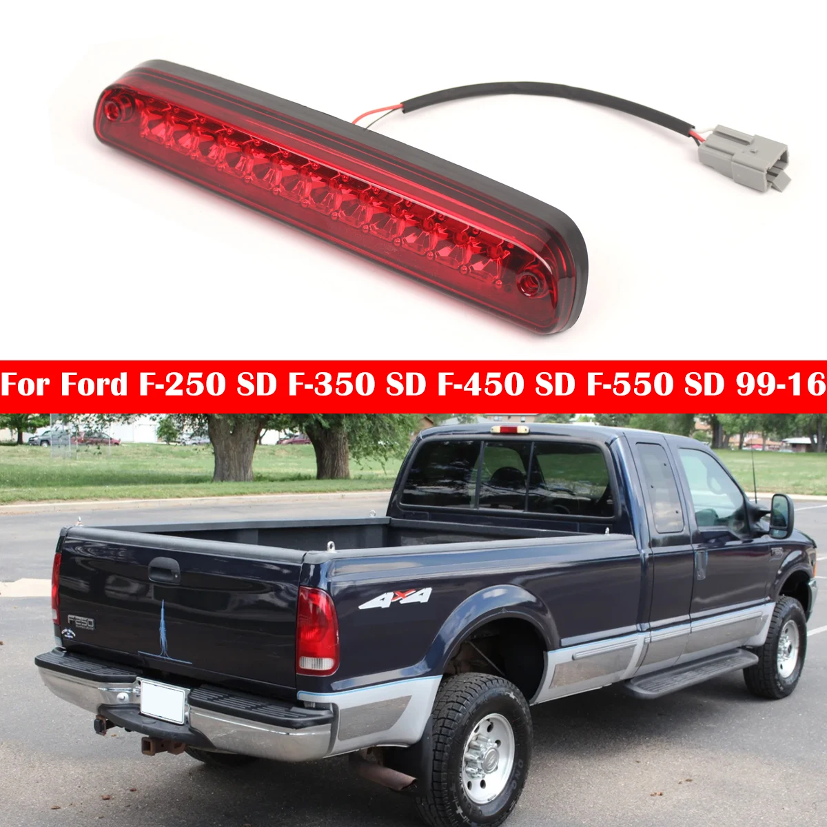 

YC3Z13A613BA, CC3Z13A613A, F47Z13A613A CC3Z13A613B Red Car Rear LED High Mount Stop Lamp For Ford Super Duty Ranger 1999-2016