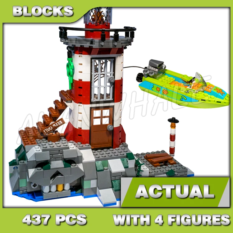 437pcs Movie Series Haunted Lighthouse Island Speedboat Monster Hidden Treasure 10431 Building Blocks Sets Compatible With Model