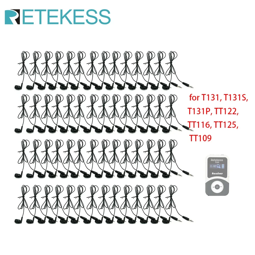 Auriculares desechables Retekess T131, auriculares higiénicos para ambos el oído izquierdo y derecho para T131S T131P TT122 TT116 TT125 TT109