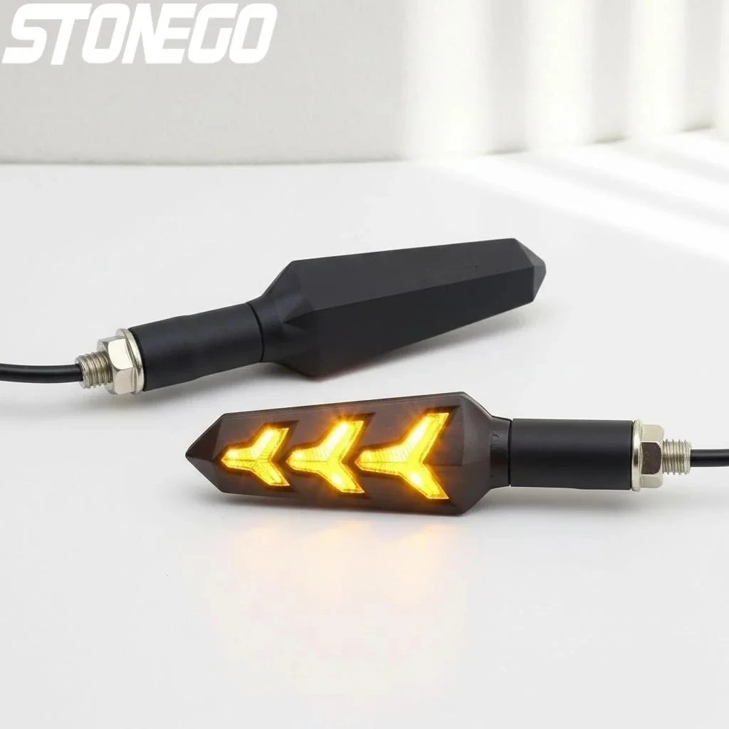 

Y Shape Motorcycle Turn Signal Indicators 12V 12 LEDs Flowing Lights Motorcycle Accessories Lights Turn Signal Bulbs