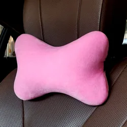 Car Headrest Short Plush Black Pink Rose Red Blue Auto Seat Head Neck Rest Pillow For Most Model Vehicle Interiors Accessories