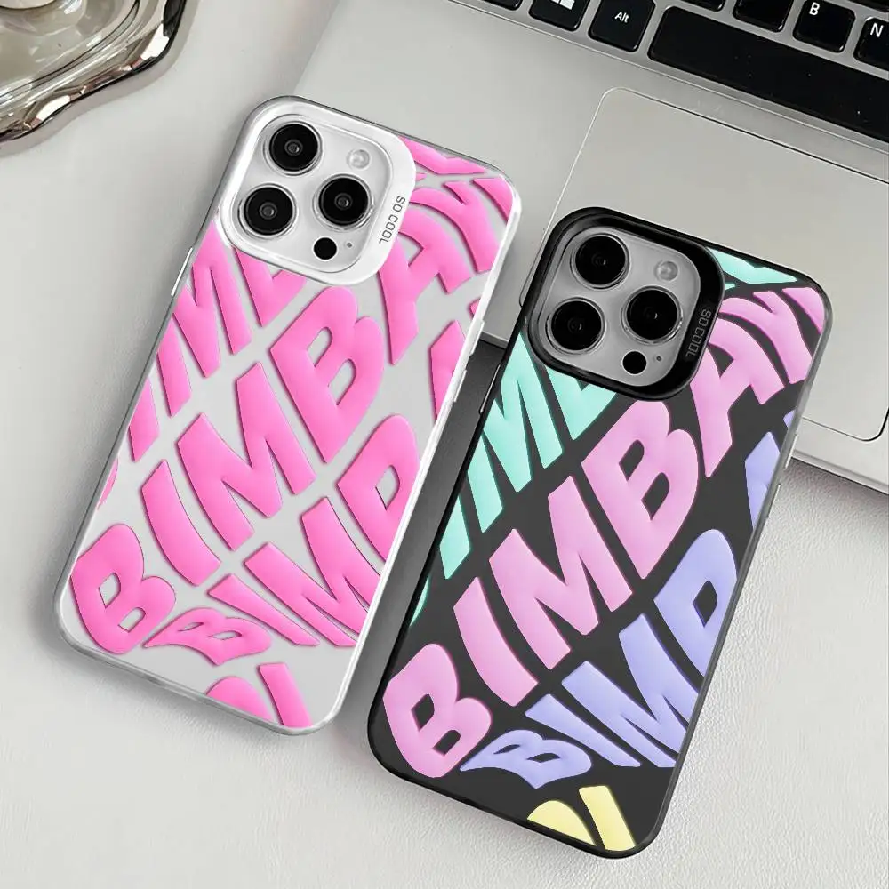 Bimba y lolaS funda de teléfono para iPhone 16 15 14 13 12 11 Pro Max clásico independiente botón de Metal galvanoplastia móvil