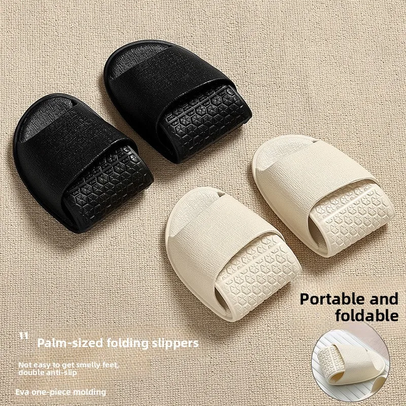 Portable Folding Slippers Travel Non Slip Hotel Disposable Bathroom Slippers Lightweight Waterproof Women Comfortable