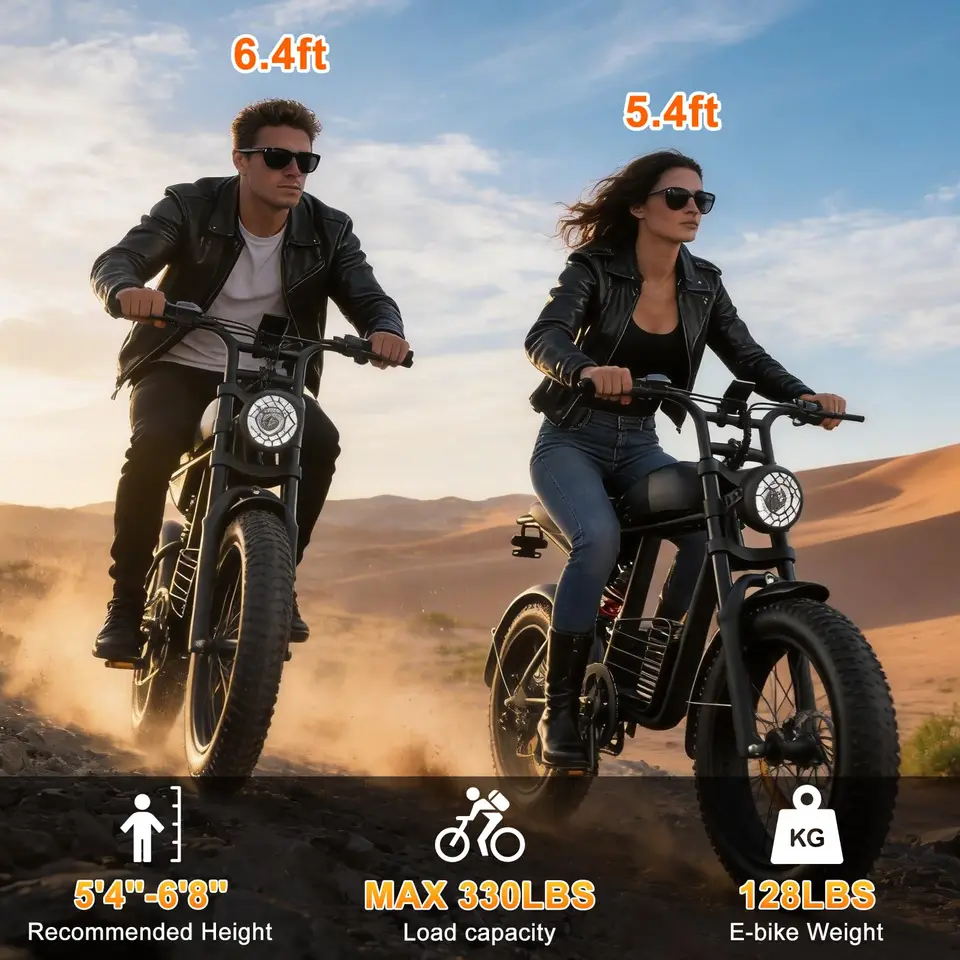 FLIWI 1500W Electric Bike for Adults | 34 MPH High-Speed 20" Fat Tire Ebike, 48V 20Ah Removable Battery, 7-Speed with Dual Disc Brake, UL 2849 image 8