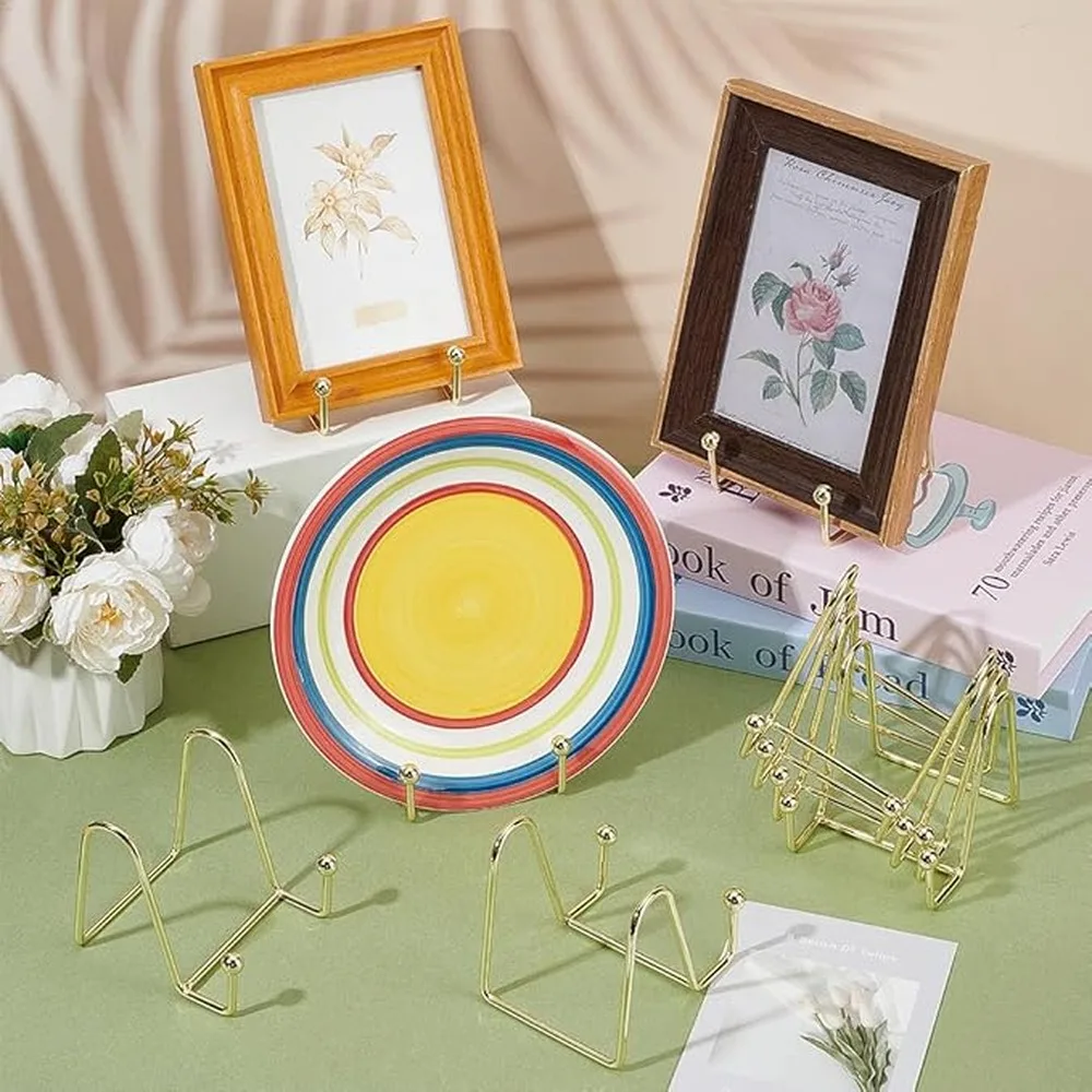 Compact Size Tabletop Display Rack Sturdy Iron Metal Construction Modern Minimalist Versatile Photo