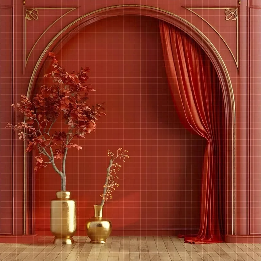 Mehofond Photography Background Luxury Red Arch Flower Adult Birthday Wedding Maternity Art Portrait Decor Backdrop Photo Studio