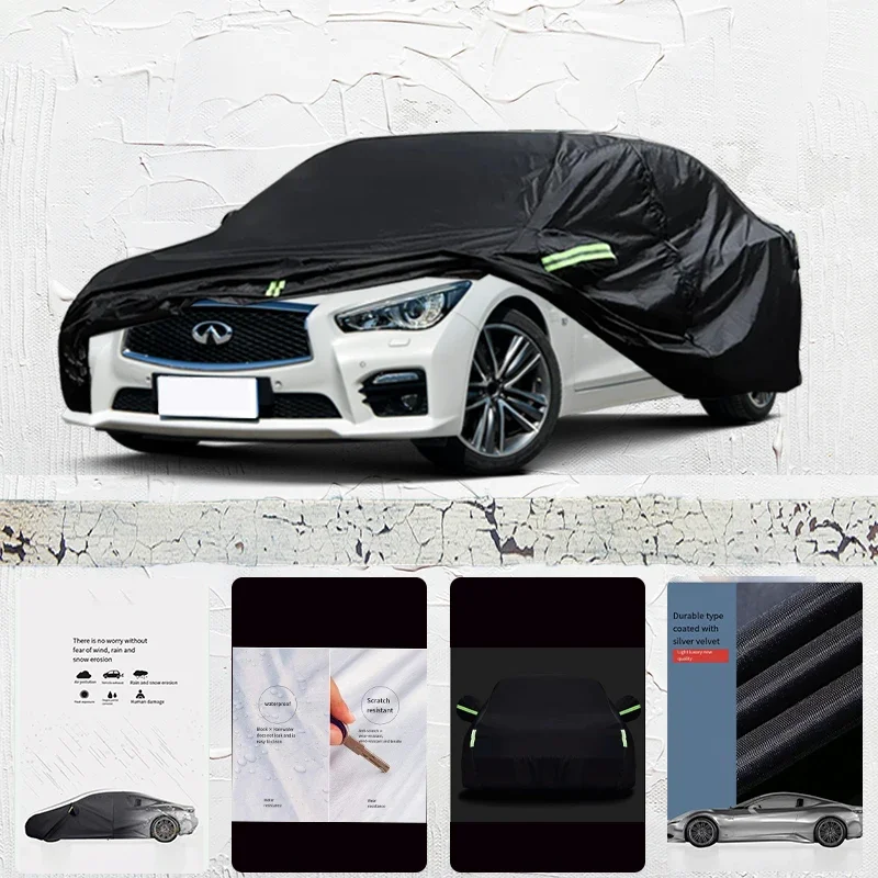 

For infiniti q50 fit Outdoor Protection Full Car Covers Snow Cover Sunshade Waterproof Dustproof Exterior Car cover Black