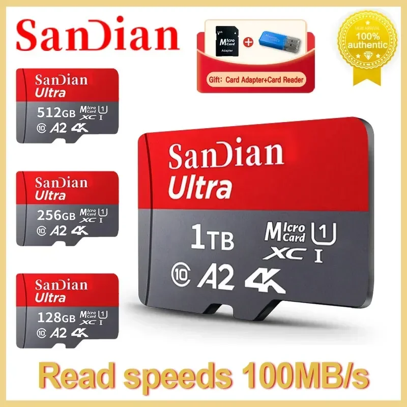 Tarjeta de memoria Flash Original de 1TB, Micro TF/SD de 512gb, 128gb, Mini SD Class10, tarjeta SD de alta velocidad para PC/teléfonos/cámara