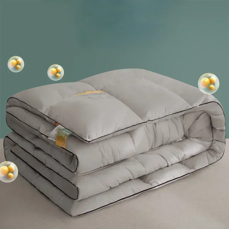 Couette en tissu de coton doux pour la peau remplie de 100% de duvet d'oie, couettes chaudes et soyeuses, couette pleine grandeur, 3 couleurs, hiver