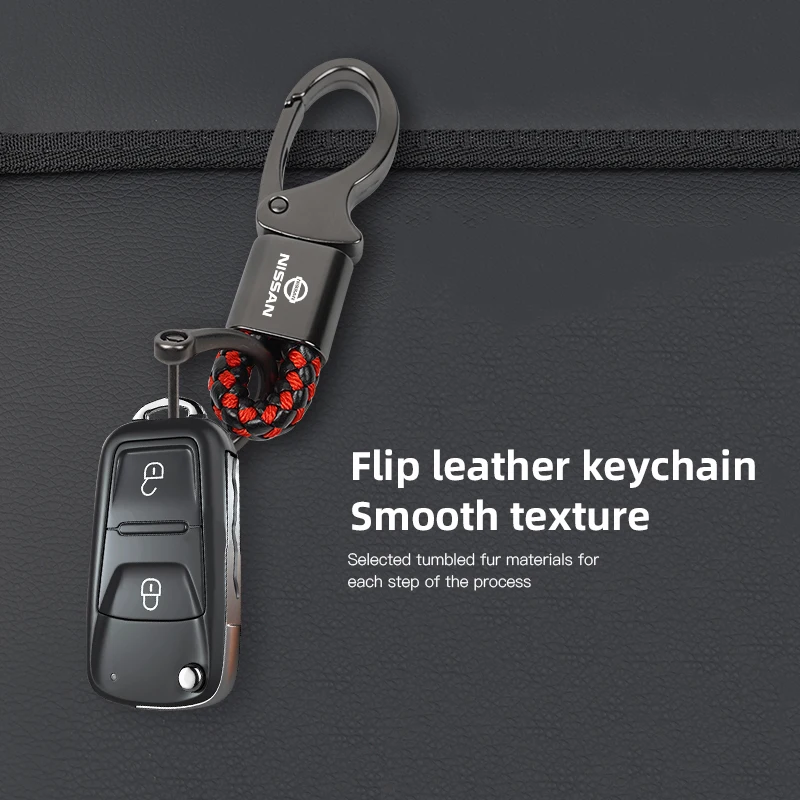 Luxury Metal Leather Logo Keyring Car Keychain For Nissan Qashqai Juke Pulsar Sentra Altima Patrol Micra Rogue Almera Versa Pat