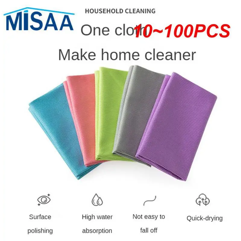 10~100PCS Double-sided Glass Cleaning Cloth Excellent Absorbency Streak-free Finish Versatile User-friendly Cleaning Efficient