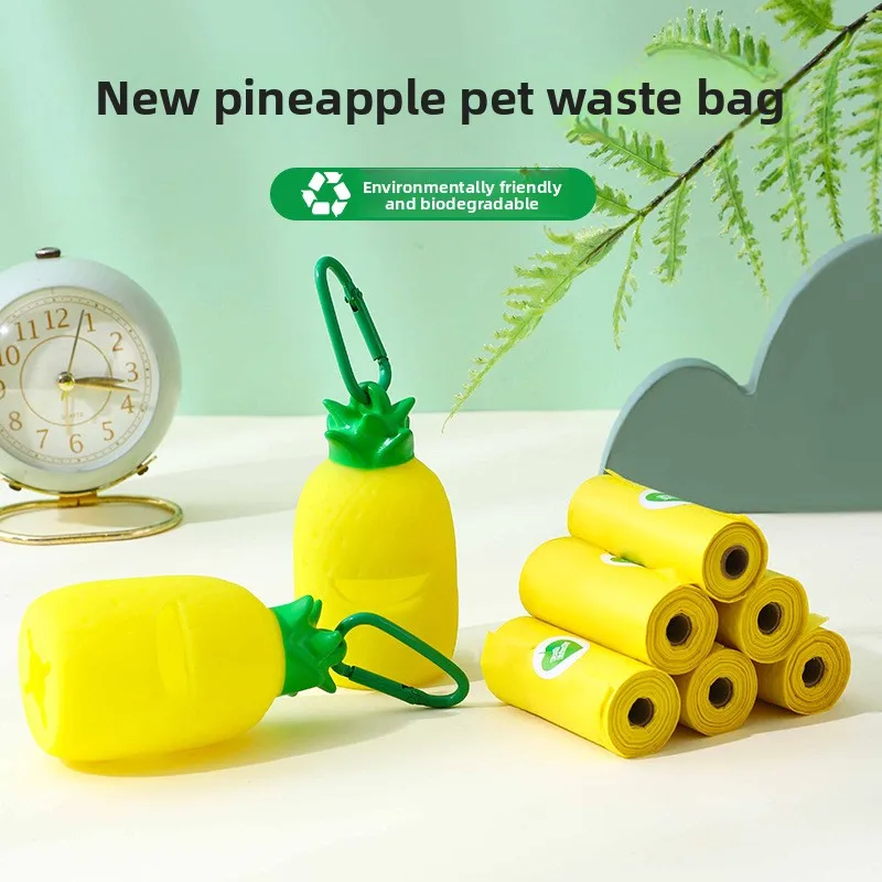 

New Pineapple Dog Poop Bag Holder Outdoor Travel Portable Dog Waste Disposal Kit Dog Poop Scooper for Dogs Pet Supplies