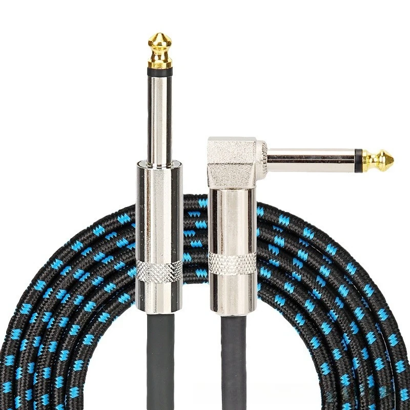 6.35 Audio Cable Straight Elbow Type Shielded Connection Cord for Guitar Bass and Speaker Audio Equipment Guitar Amp Electric