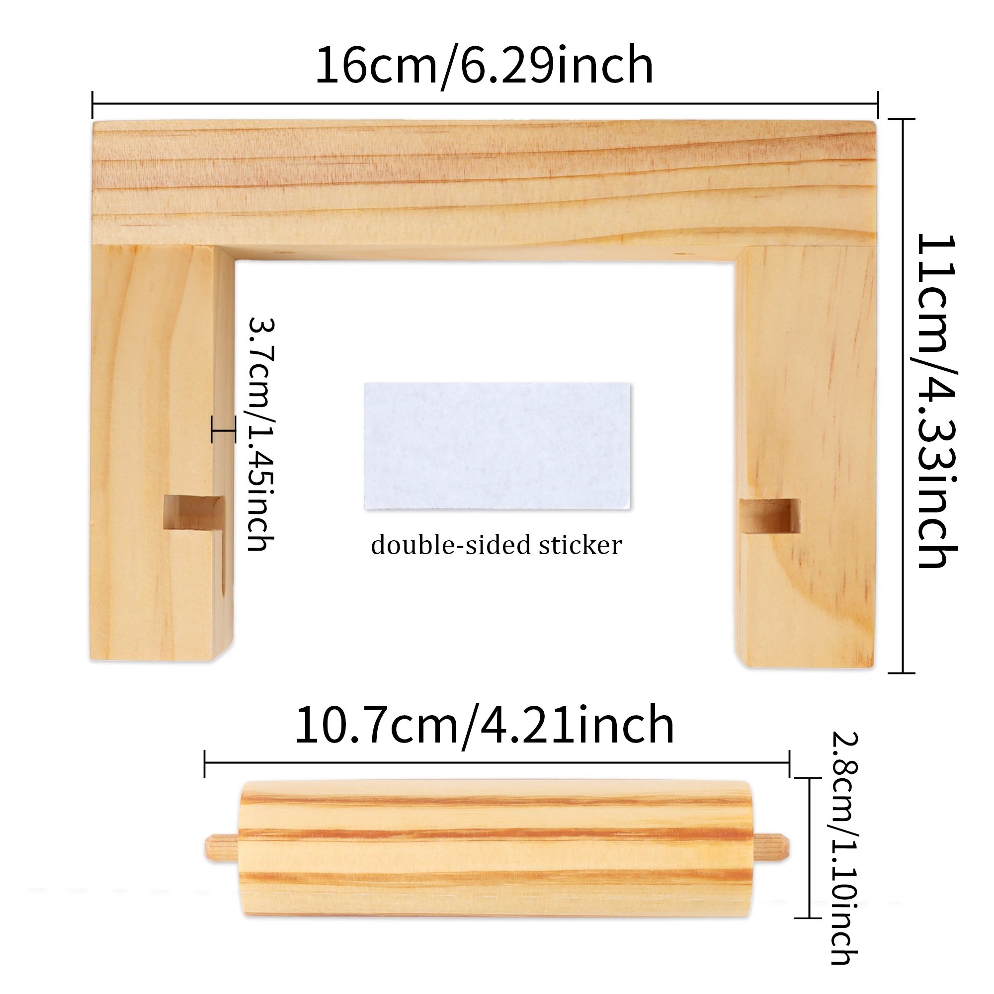 Soporte para papel de cocina cuadrado sin perforaciones de madera, accesorios de baño, soporte para papel de cocina, portarrollos de papel higiénico