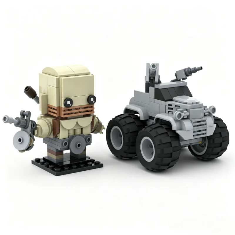 

246PCS Mad Max Fury Road Rictus and Big Foot Vehicle Hero Figure Building Blocks Set Custom Puzzle Assembly Educational Toy Gift