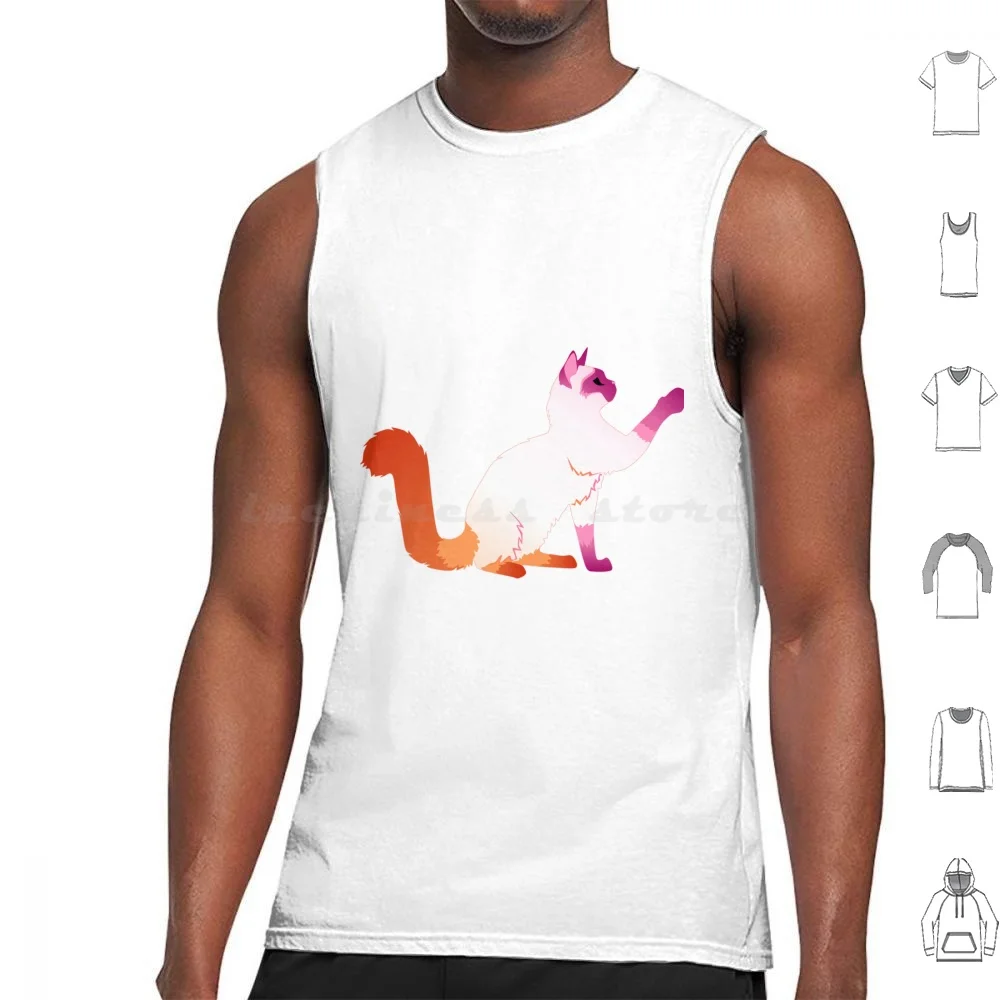 Pride Cats : Pride Cat Tank Tops Vest Sleeveless Cat Cats Kitty Kitten Feline Pride Rainbow Pride Rainbow Cat Pride