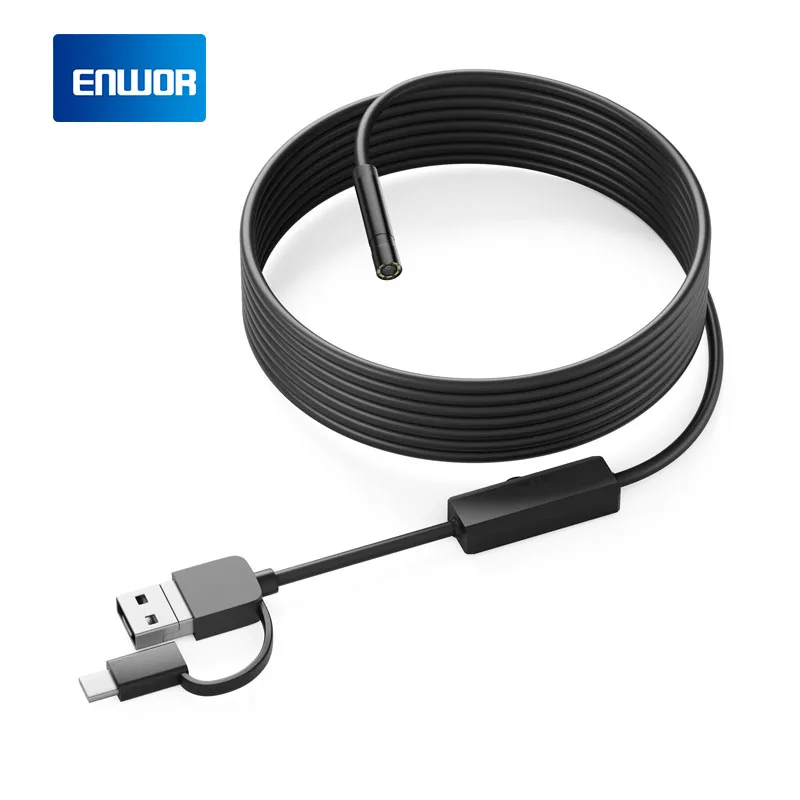 5.5MM 7MM TYPE-C Borescope Camera 3IN1 Micro USB Mini Lens Car Inspection Endoscope 6 LEDs IP67 Waterproof for Android Phones PC