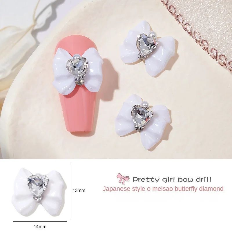 Nail Art Accessories Eye-catching Individuality Versatile Functional Unique 3d Nail Art Accessories Heart Knot Nail Trim