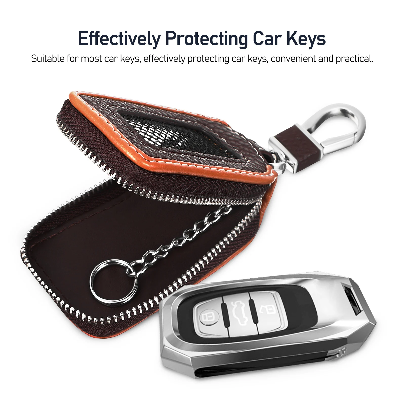 

1pcs Car Cover Pu Fob Protector Dustproof Scratchproof Waterproof Durable Protective Case Vehicle Key Fob Holder Elegant