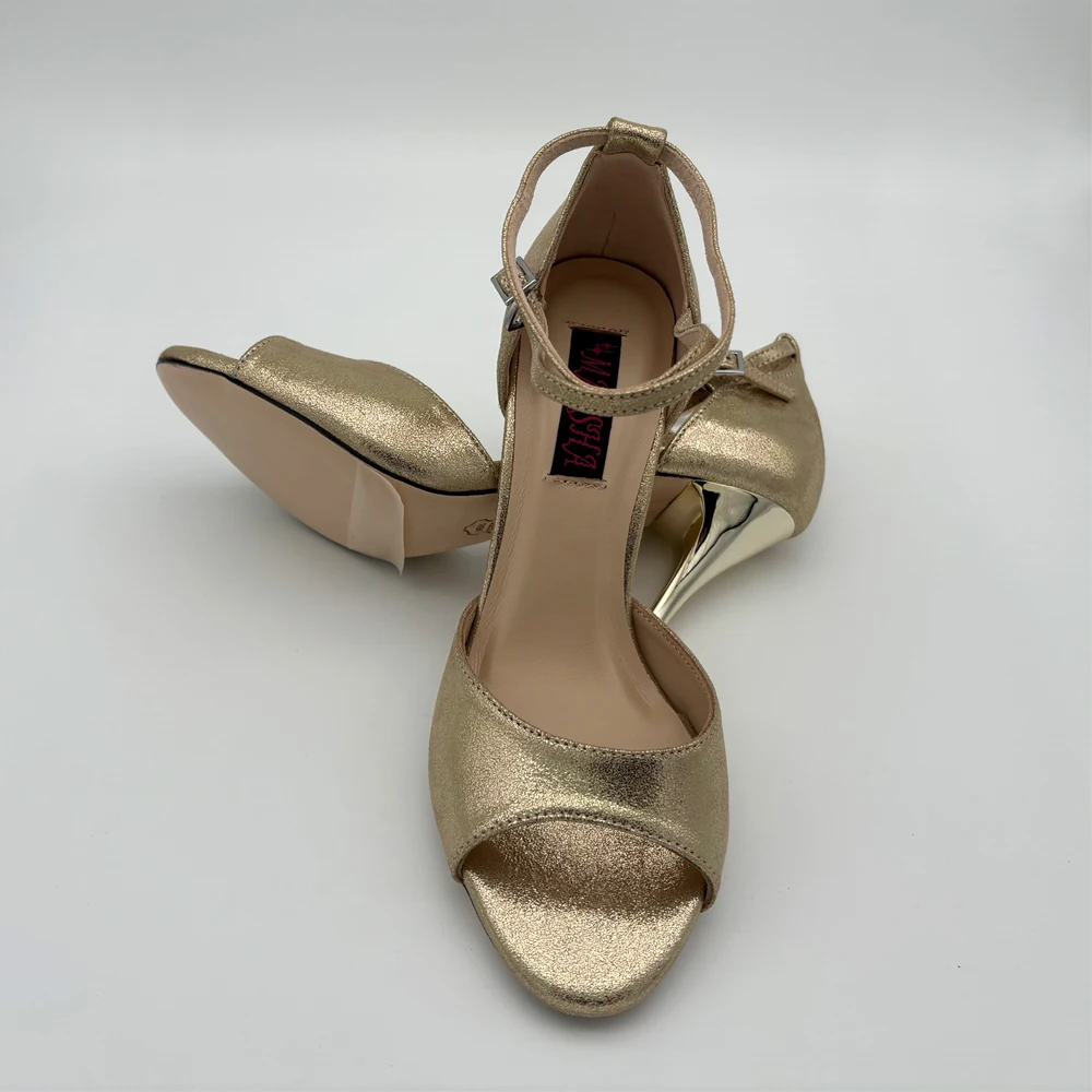 الذهب والجلود الأرجنتين التانغو أحذية جلدية الصلب وحيد 7.5 سنتيمتر 9 سنتيمتر كعب أحذية الحفلات شحن مجاني T628201GL فلاميكو الأحذية