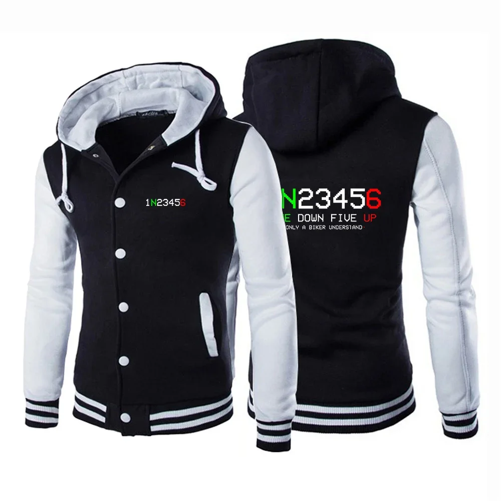 2024 Spring Autumn Biker 1n23456 Motorcycle Logo Printing Patchwork Cotton Hooded Jacket Man's Harajuku Baseball Uniform Hoodies