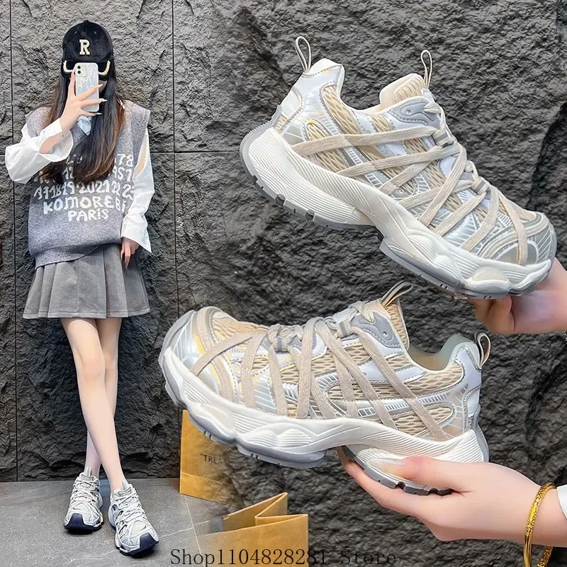 

Парижская модная универсальная обувь для папы с толстой подошвой и цветными блоками, новая весенняя дышащая повседневная спортивная обувь с изображением Человека-паука на шнуровке