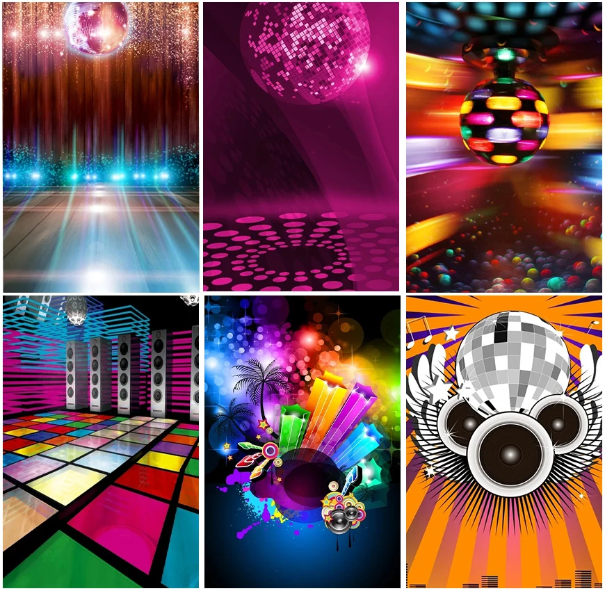 

Disco Stage Dance Ball Adult Birthday Portrait 80s 90s Retro Backdrops Spotlight Glow Photography Photo Booth Backgrounds Banner