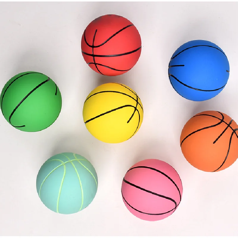 6cm  High Elastic Mini Rubber Small Basketball Hollow Bouncy Ball Stress Ball Kids Toy Party Game Kids Ball Outdoor Sports Beach