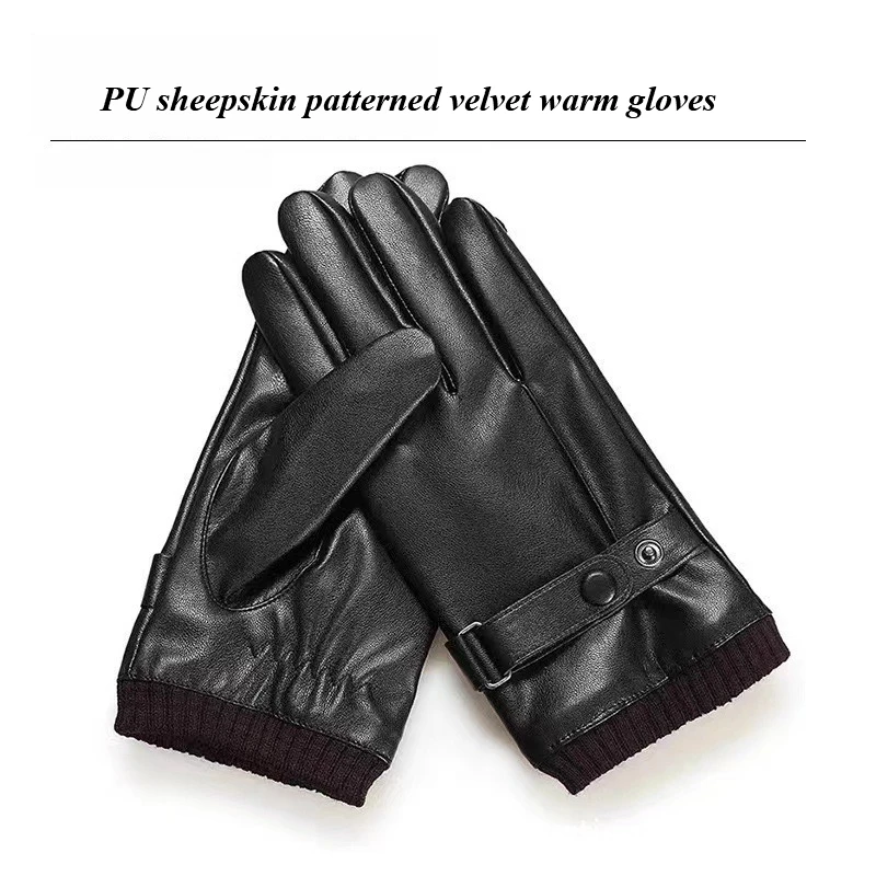 قفازات جلدية شتوية للرجال والنساء - مبطنة حرارية مقاومة للماء تعمل باللمس لركوب الدراجات النارية ومقاومة للبرد وركوب الدراجات والتزلج