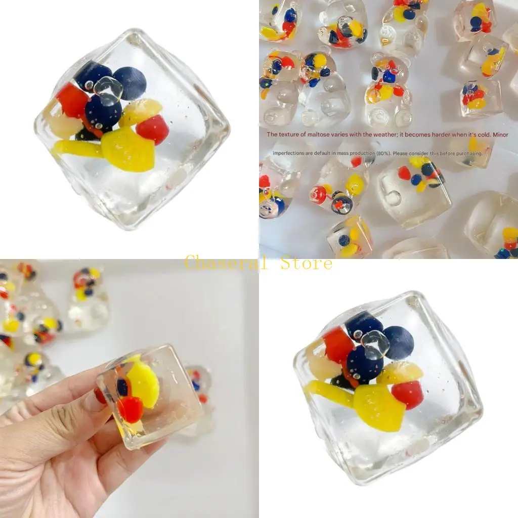 

E7CE Ice Block Gummy Bear Shaped Squeeze Toy Durable TPR For Anxiety Relief School Home Use