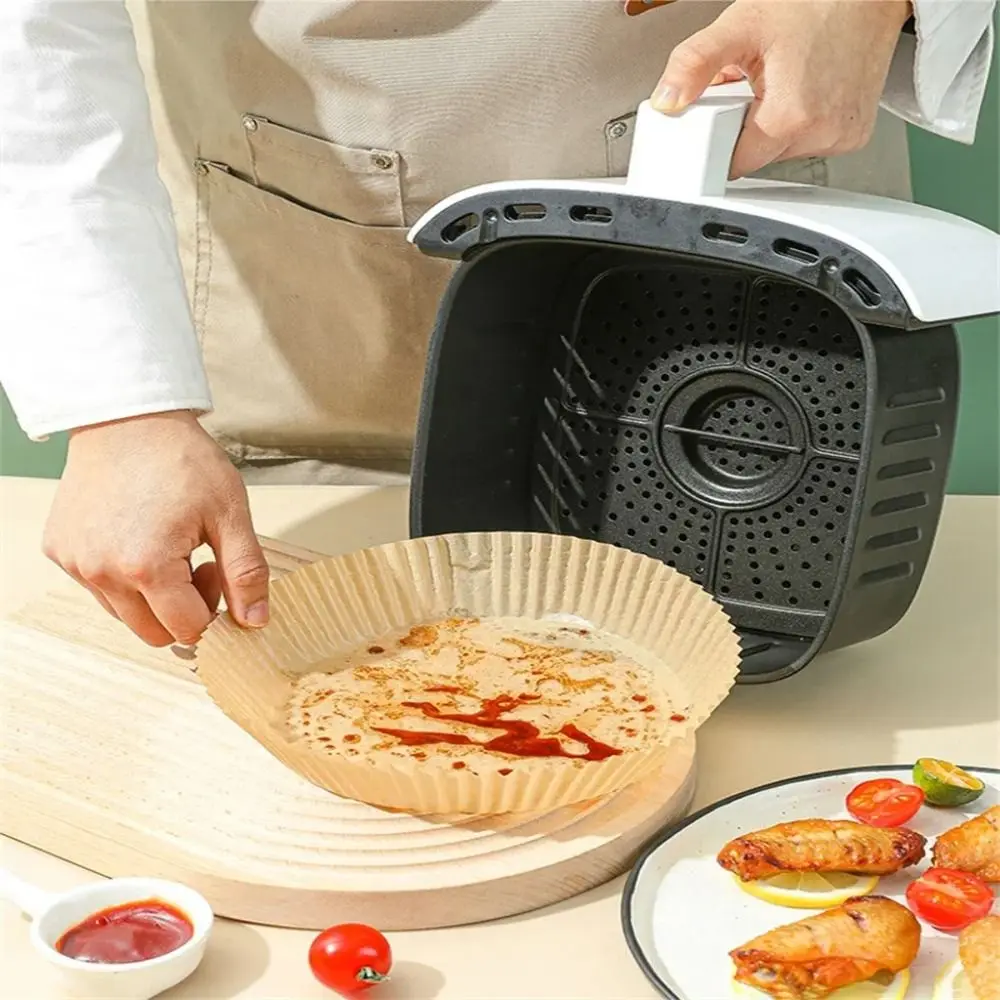 

100pcs Round Shape Air Fryer Paper Eco-Friendly Air Fryer Disposable Paper Food Grade Food Safe Nonstick Baking Papers