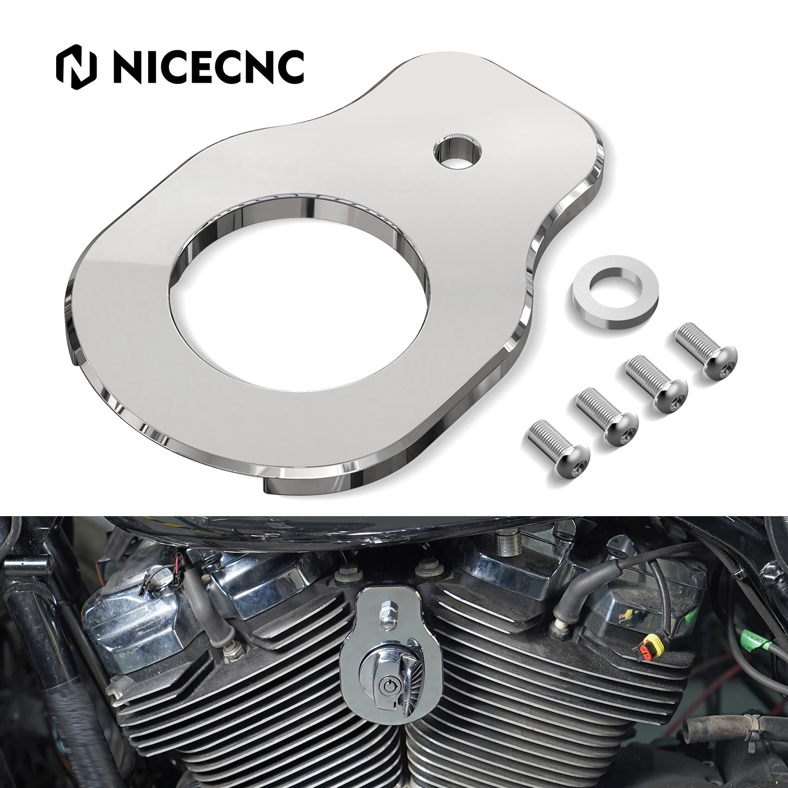 

Motorcycle Ignition Switch Bracket for Harley Road King/Special CVO/Street Glide/Special CVO Tri Glide Ultra Limited/Low